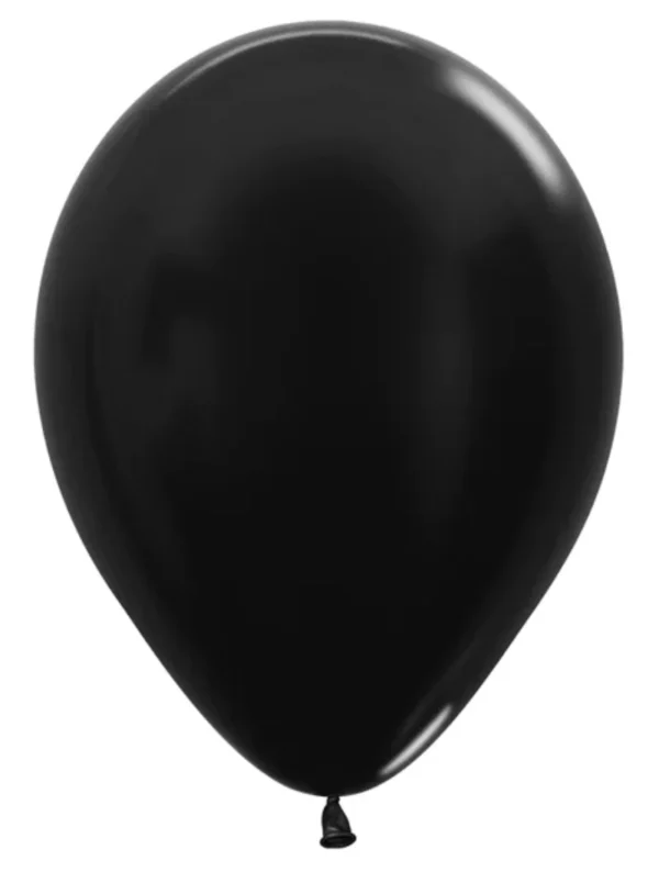 11" Sempertex Metallic Pearlized Black Latex Balloons (Shiny)