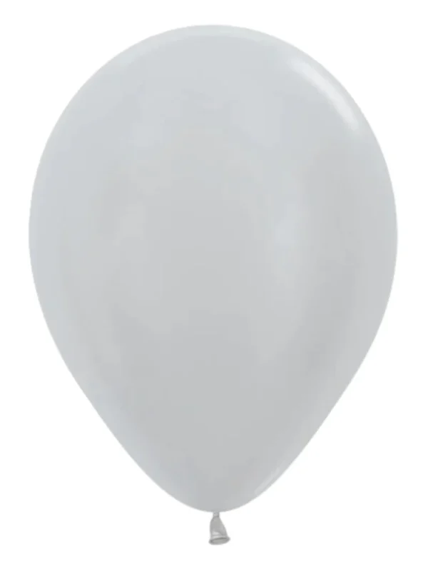 11" Sempertex Metallic Pearlized Silver Latex Balloons