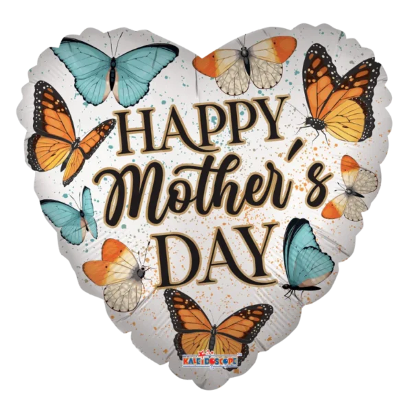 18" Happy Mother's Day Butterflies Matte Foil Balloon