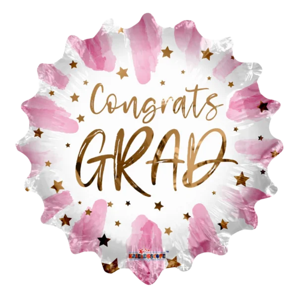 18" Conver Congrats Grad Pink Foil Balloon