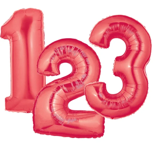 34" Betallic Red Foil Number Balloon